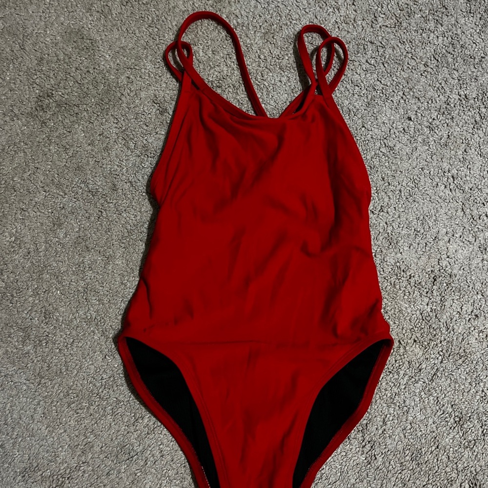 Jolyn Clothing Red One-Piece Swimsuit - Double Strap